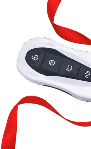 A car key on a ribbon