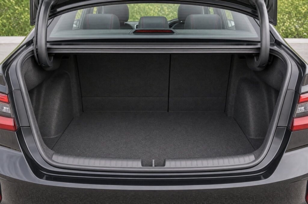 Open boot of the Honda City, showing the luggage compartment