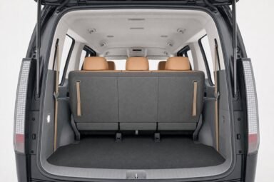 Open boot of the Hyundai Staria, showing the luggage compartment