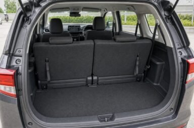 Open boot of the Perodua Alza (Facelift), showing the luggage compartment