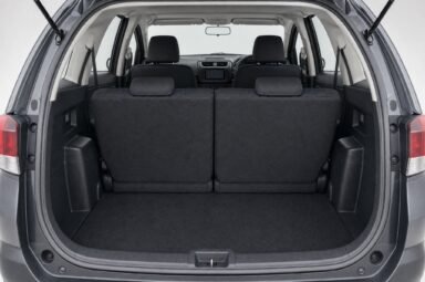 Open boot of the Perodua Aruz, showing the luggage compartment