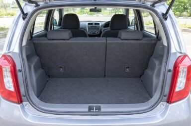Open boot of the Perodua Axia, showing the luggage compartment