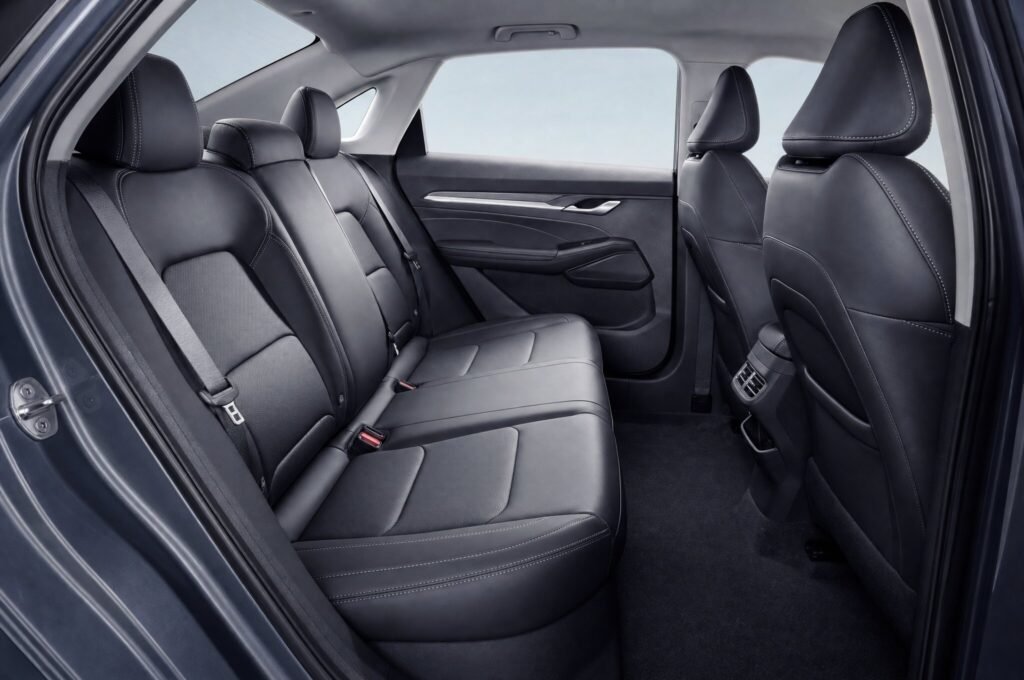 Rear passenger seats of the Proton S70, showing the legroom and upholstery