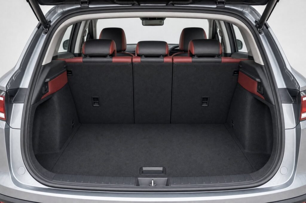 Open boot of the Proton X50, showing the luggage compartment