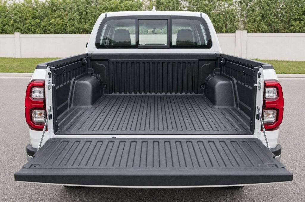 Open cargo bed of the Toyota Hilux