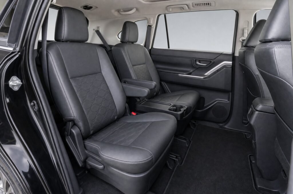 Rear passenger seats of the Toyota Innova, showing the legroom and upholstery