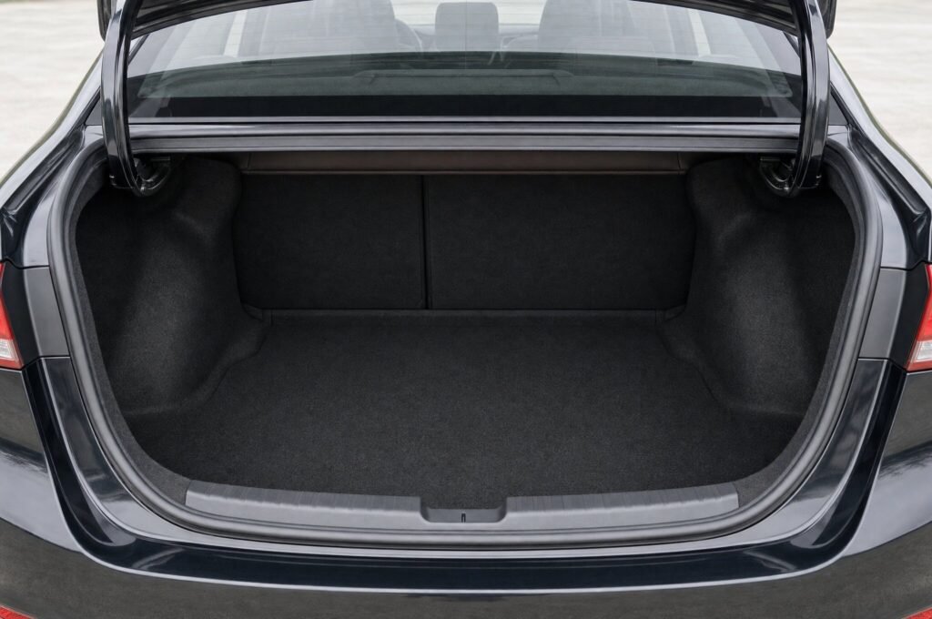 Open boot of the Toyota Vios, showing the luggage compartment