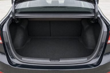 Open boot of the Toyota Vios, showing the luggage compartment